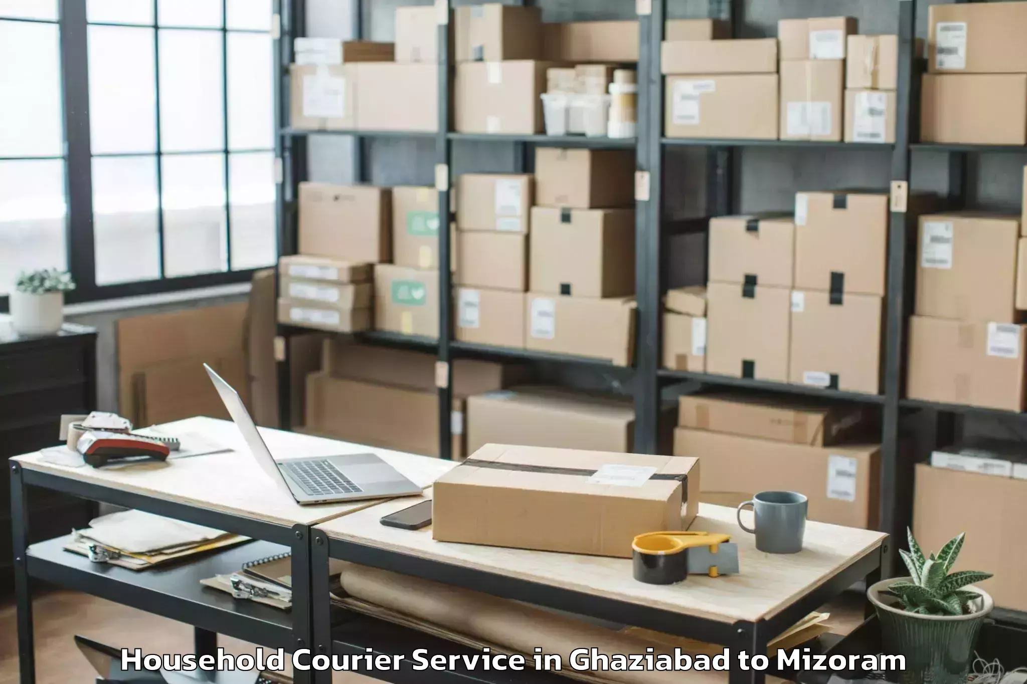 Reliable Ghaziabad to Hnahthial Household Courier